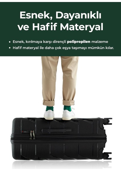 Copella Polipropilen & Kırılmaz 2'li Valiz Seti Büyük & Orta - Sarı