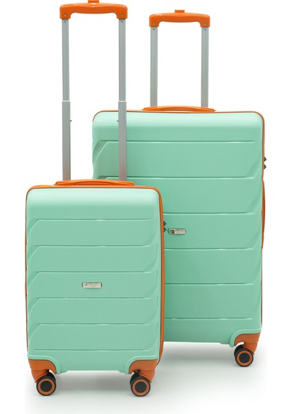 Copella Polipropilen & Kırılmaz 2'li Valiz Seti Büyük & Kabin - Su Yeşili