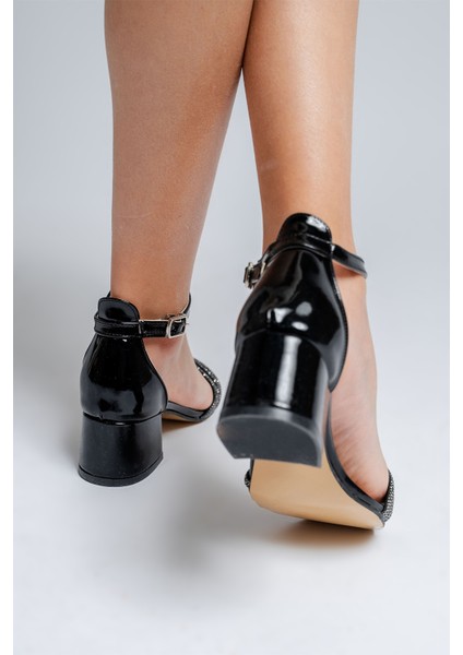 Kız Çocuk Siyah Taşlı Topuklu Abiye Ayakkabı fırsatları