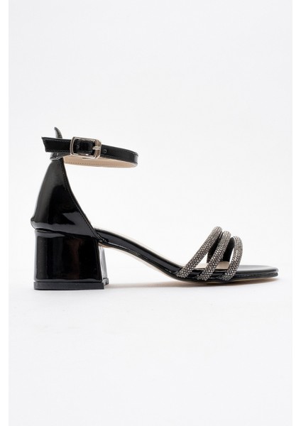 Kız Çocuk Siyah Taşlı Topuklu Abiye Ayakkabı indirimleri