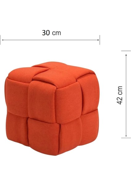 Most Spiral Kare Puf 09 Tarçın Kadife Kumaş (Evinize Teslim)
