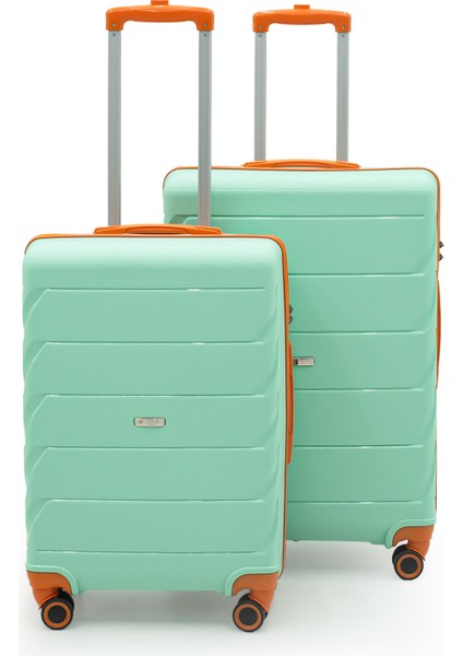Copella Polipropilen & Kırılmaz 2'li Valiz Seti Büyük & Orta - Su Yeşili