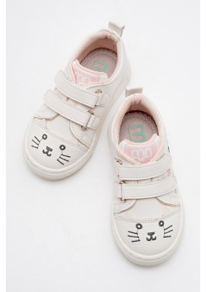 Kız Çocuk Beyaz Kedili Sneaker Ayakkabı fırsatları