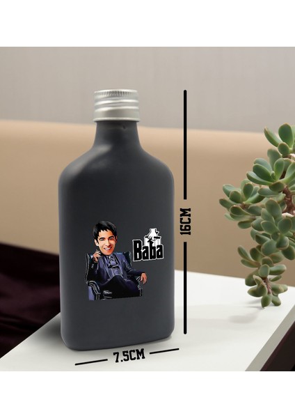 Kişiye Özel The Baba Karikatürlü Antrasit Tasarım Cam Şişede Kolonya 200 ml ve Metal Roller Kalem Hediye Seti-2, Babaya Hediye, Babalar Günü Hediyeleri, Hediyelik Baskılı Kolonya fiyatları