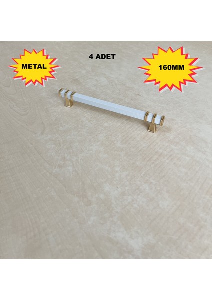 160MM Nehir Model Mobilya Mutfak Çekmece Dolap Dolabı Kulpu Kulbu Kulplar 4 Adet Beyaz Gold