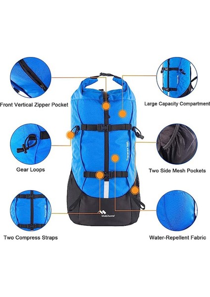 Hiking 35 Litre Unisex Mavi Outdoor/kamp Sırt Çantası - MBHK004 indirimleri