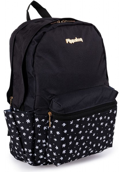 Poncik Siyah Üç Bölmeli Okul ve Günlük Sırt Çantası