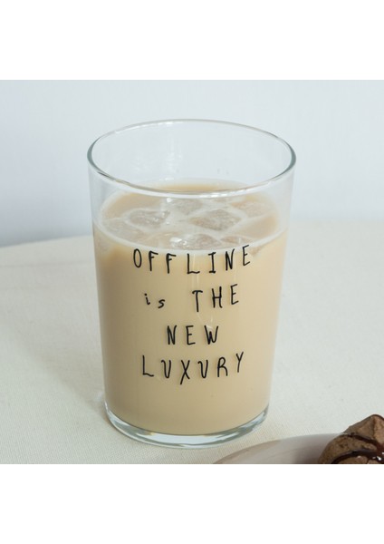 "offline Is The New Luxury" Cam Meşrubat & Su Bardağı - 510 ml