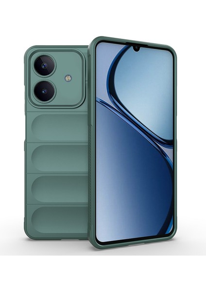 Realme Note 60 Kılıf Esnek Tpu Oyuklu Arka Yüzey Tasarımlı Tkgn Etnik Silikon Kapak - Lacivert