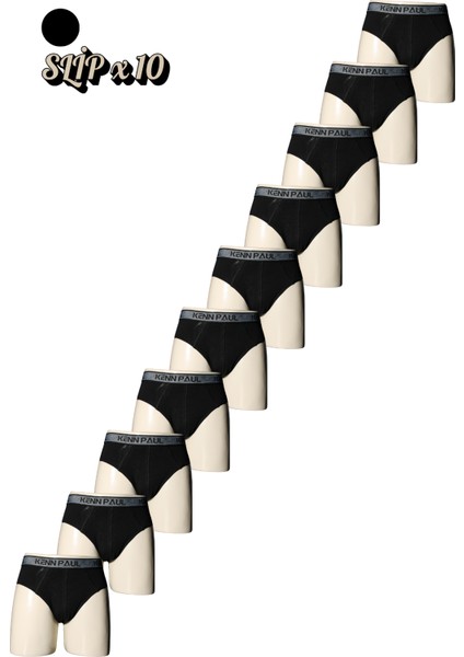 10'lu Erkek Düz Pamuklu Siyah Boxer | Slip Boxer