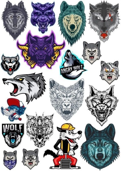 Kurt Wolf Sticker Set-4 17 Parça Telefon, Tablet, Defter, Laptop Sticker