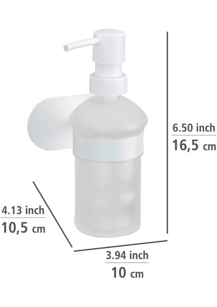 Duvara Monte Sabunluk – Mat Beyaz, Paslanmaz Çelik, Yapışkan Sistemli, 200 ml Kapasiteli, Saten Cam Şişeli indirimleri