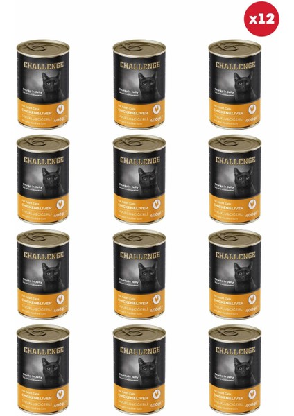 Tavuklu Ciğerli Yetişkin Kedi Konservesi 400 gr x 12 Adet