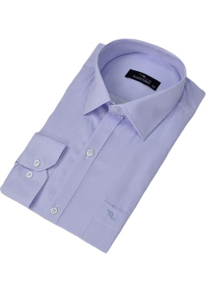 Erkek Çizgili Klasik Tek Cepli Uzun Kol Gömlek BGL-ST04553 modelleri