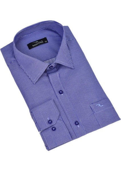 Erkek Çizgili Klasik Tek Cepli Uzun Kol Gömlek BGL-ST04553 fırsatları