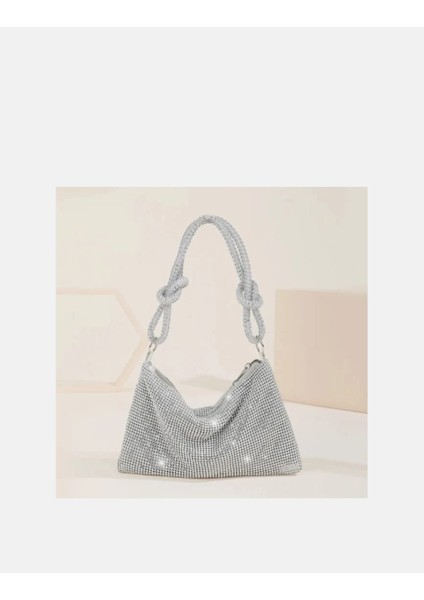 Gümüş Omuz Çantası, Omuz Çantası, Metal Örme Çanta, Crossbody Dikdörtgen Kore Tarzı Yumuşak Omuz Bolsa Feminina Çantası, Gümüş fiyatları