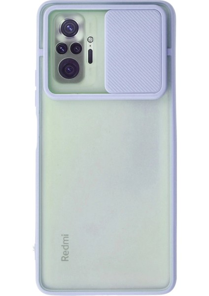 Xiaomi Redmi Note 10 Pro Kılıf Palm Buzlu Kamera Sürgülü Silikon - Lila Ferrg