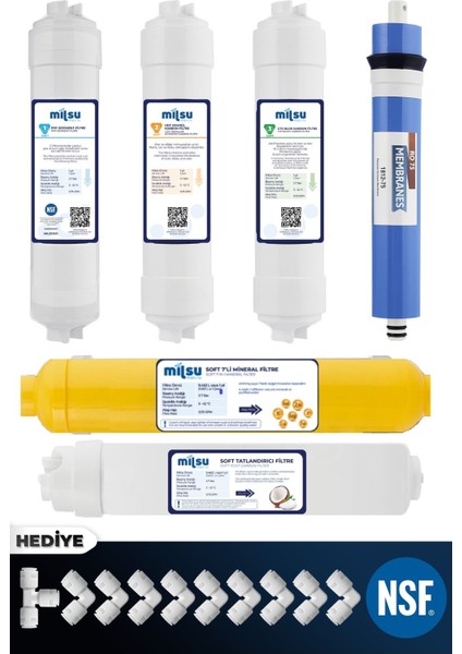 Kapalı Kasa Su Arıtma Cihazı Multi Mineral 6lı Filtresi Standart Membran Set