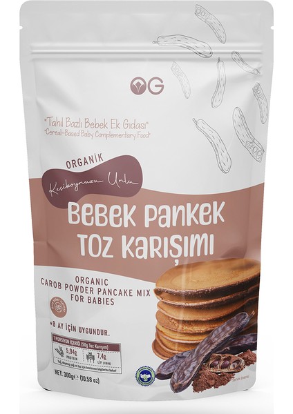 Organik Keçiboynuzu Unlu Bebek Pankek Toz Karışımı 300 gr +8 Ay