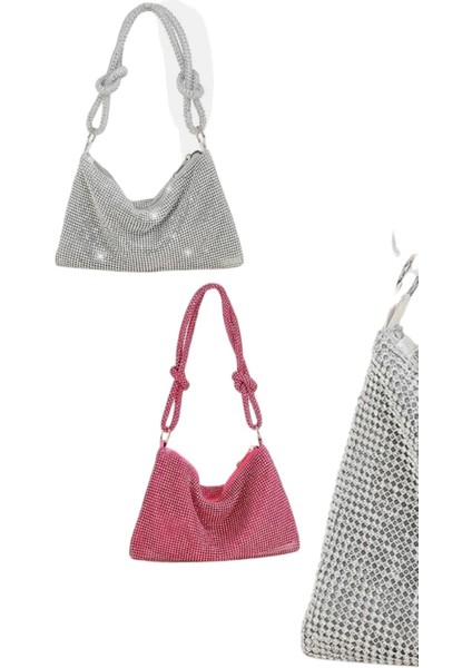Gümüş Omuz Çantası, Omuz Çantası, Metal Örme Çanta, Crossbody Dikdörtgen Kore Tarzı Yumuşak Omuz Bolsa Feminina Çantası, Gümüş fiyatları