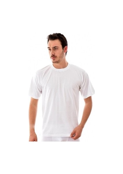 Beyaz Erkek Penye Sıfır Yaka Fanila 3 Adet