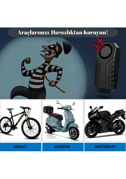 Bisiklet Motosiklet Alarm Cihazı Uzaktan Kumandalı Hırsızlık Önleyici Sistem