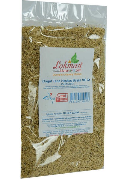 Haşhaş Tohumu Tane Doğal Beyaz 100 gr Paket modelleri