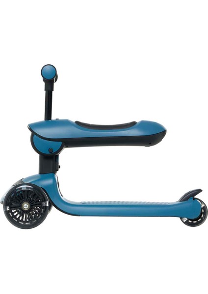 3 Tekerlekli Katlanabilir Oturaklı Mavi Scooter