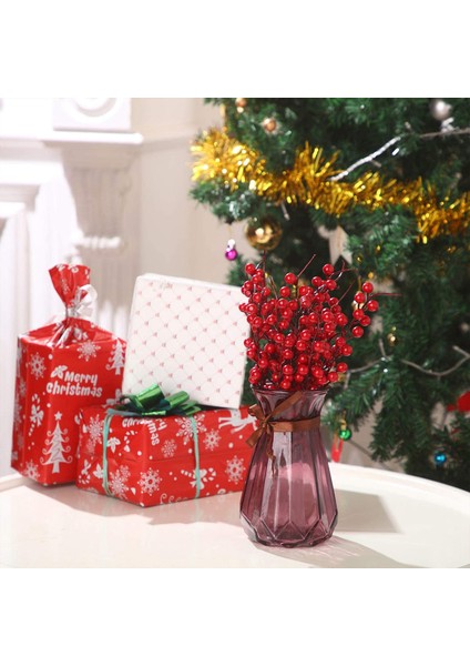 20 Adet Yapay Kırmızı Meyveler Sahte Çiçekler Meyve Berry Kaynaklanıyor El Sanatları Çiçek Buketi Düğün Için Yılbaşı Ağacı Dekorasyon (Yurt Dışından) indirimleri