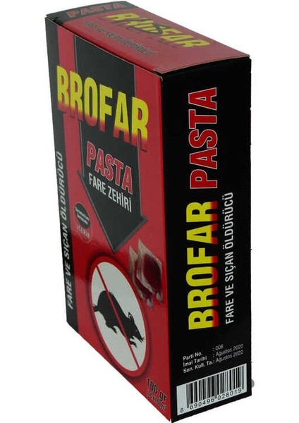Fare ve Sıçan Öldürücü Pasta 100 gr (10 Adet x 10 Gr)