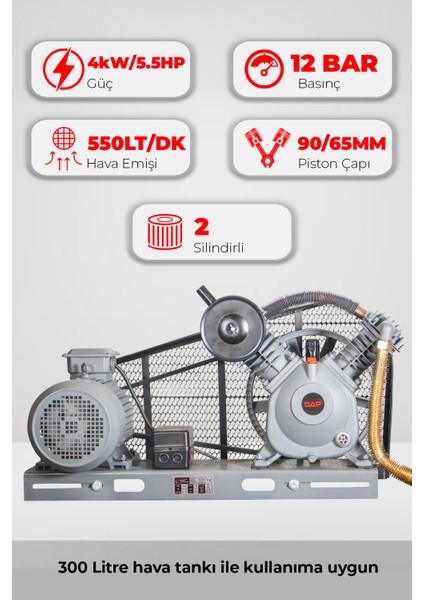 Çift Piston Kafa Grubu 5.5hp 12 Bar GK2090B