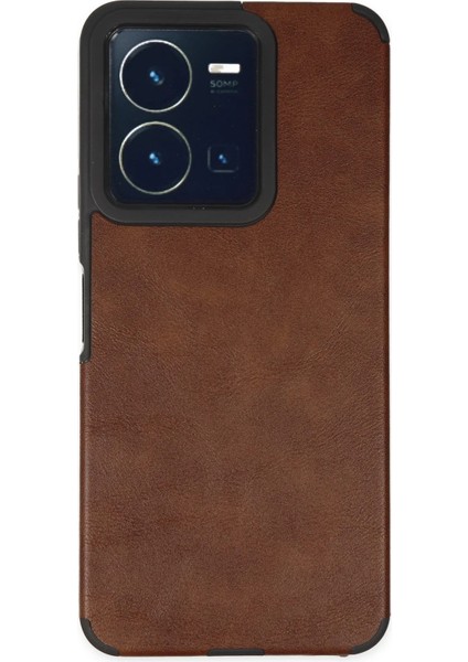 Vivo Y35 Kılıf Loop Deri Silikon - Kahverengi Ferrg