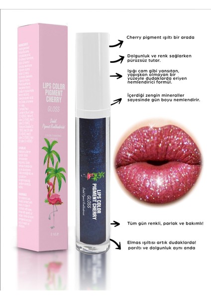 Cherry Lip Gloss Dudak Pigment Vişne Dudaklar 8 ml