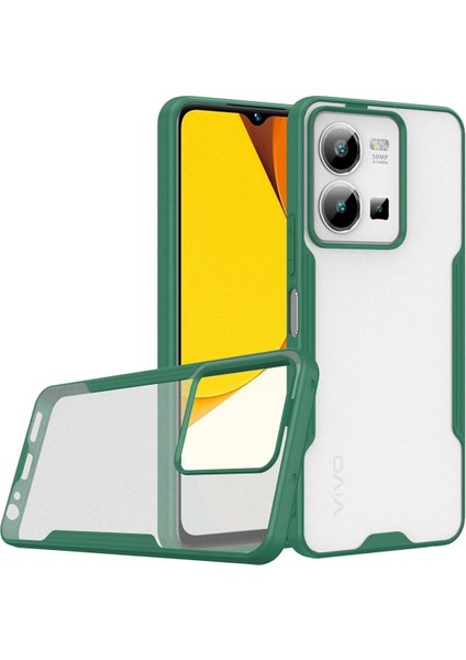 Vivo Y35 Kılıf Platin Silikon - Yeşil Ferrg