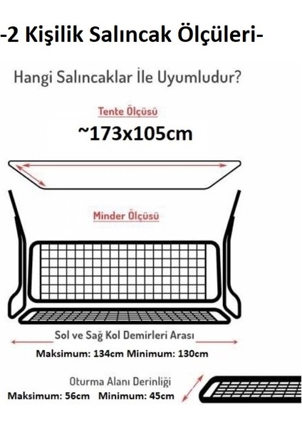 Süngersiz 2 Kişilik Salıncak Minder Seti (Pamuklu Kumaş)-Bej
