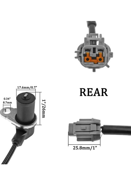 47901-2S700 47900-2S700 Abs Hız Sensörü Arka Nissan Navara Pıck Up NP300 2.4 2.5 D22 D23 VG33E KA24DE YD25 2WD 4WD (Yurt Dışından) modelleri
