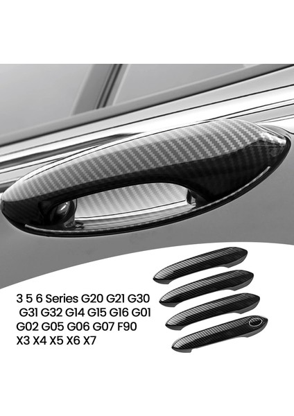 Karbon Fiber Dış Dış Kapı Kulp Kılıfı Trim-Bmw 3 5 6 Serisi G20 G30 G31 G32 G01 G02 G05 G06 X3 X4 X5 X6 X7 (Yurt Dışından)