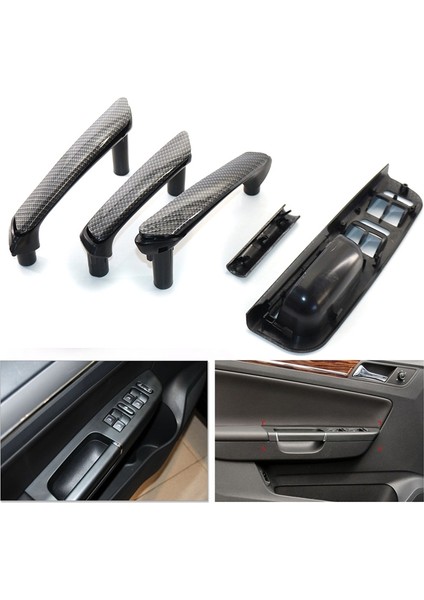 Passat B5 1998-2005 Karbon Fiber Yeni Iç Kapı Kolu Pencere Paneli Döşeme 5 Adet (Yurt Dışından) fırsatları