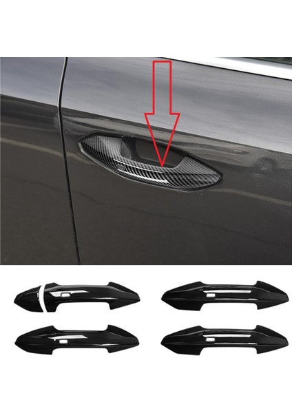 Audi A3 A3L 2021 2022 Araba Kapı Kolu Kapağı Trim Dekor Dış Aksesuarlar Akıllı Anahtar Deliği, Siyah (Yurt Dışından)