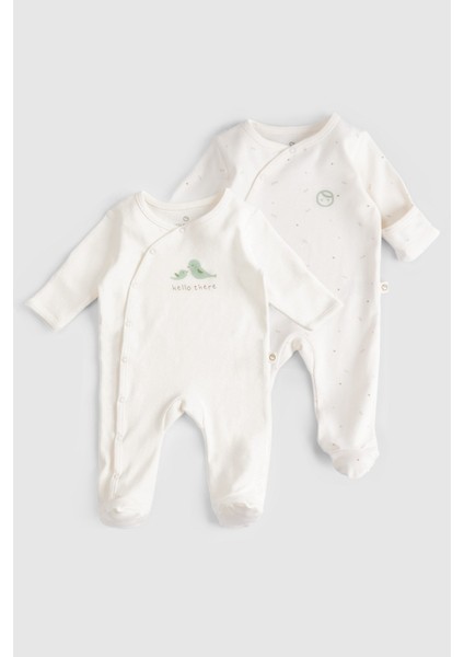 2'li Kendinden Eldivenli Patikli Organik Pamuk Twig Ekru Tulum Seti fiyatları