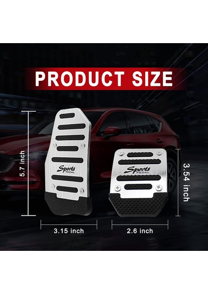 Araba Kaymaz Alüminyum Alaşımlı Pedal Pedleri, Manuel Gaz Pedalı Fren Pedalı Kapağı Evrensel Yedek Aksesuarlar, Gümüş 3 Adet (Yurt Dışından) modelleri