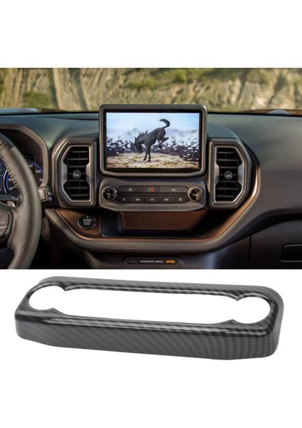 Ford Bronco 2021 Için Merkezi Konsol CD Paneli Çerçeve Dekorasyon Kapak Trim Araba Navigasyon Çerçeve Araba Etiket Mat Karbon (Yurt Dışından) modelleri