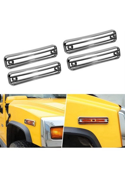 Hummer H2 2003-2009 Aksesuarları Için Side Marker Guard Trim Yan Işık Koruyucu Kapak - 4'lü Paket (Yurt Dışından) fiyatları