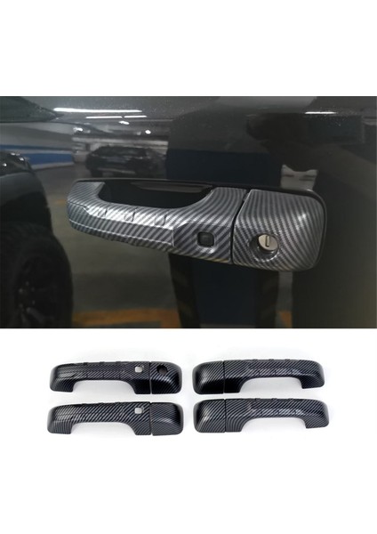 Dodge Ram Trx 1500 2023 2024 Araba Dış Kapı Kolu Kapağı Kapağı Akıllı Anahtar Deliği Trim Aksesuarları Abs Karbon Fiber (Yurt Dışından) modelleri