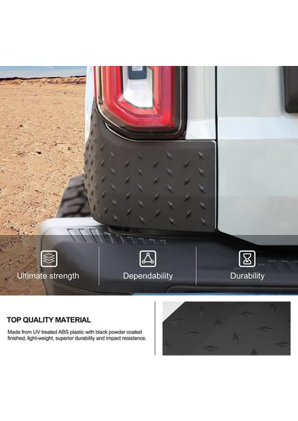 Ford Bronco 2021-2023 Dış Aksesuarlar Için Arka Köşe Kenar Korumaları Vücut Zırhı Kapağı, Siyah (Yurt Dışından) fırsatları