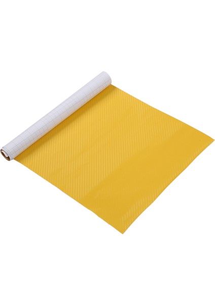 Dıy 30X127 3D Karbon Fiber Çıkartması Vinil Streç Film Rulo Yapışkanlı Araba Etiket Sayfası Sarı (Yurt Dışından)