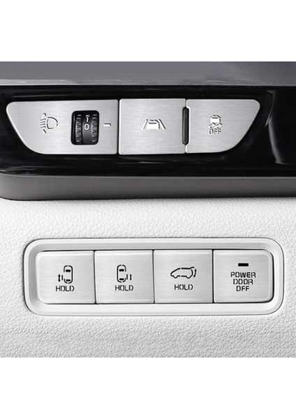 Kia Carnival Ka4 2021 2022 Alüminyum Alaşımlı Far Anahtarı Düğmesi Sticker Kapağı Trim Mavi (Yurt Dışından)
