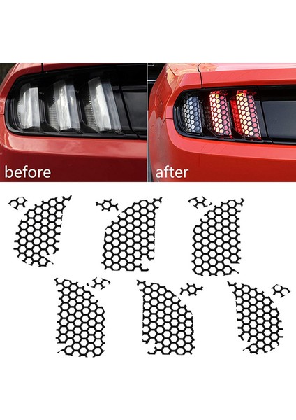 Arka Stop Lambası Bal Peteği Trim Çıkartmaları Dekorasyon Ford Mustang 2018-2020 Araba Aksesuarları (Yurt Dışından) indirimleri