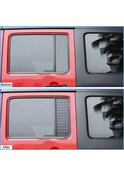 Araba Arka Kapı Pencere Camı Paneli Kapak Trim Jeep Wrangler Jk ve Sınırsız 4-Door 2007-2017 Siyah (Yurt Dışından)