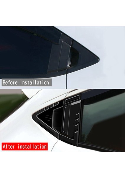 Araba Parlak Siyah Arka Cam Üçgen Panjur Deklanşör Kapağı Trim Pencere Yan Havalandırma Trim Honda Hrv Hr-V Vezel 2021 2022 (Yurt Dışından)